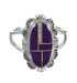 Southwest Opal Magenta Turquoise Silver Ring Size 5-1/4 MX61687